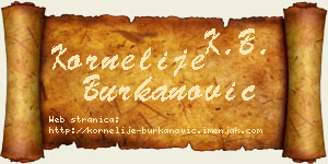 Kornelije Burkanović vizit kartica